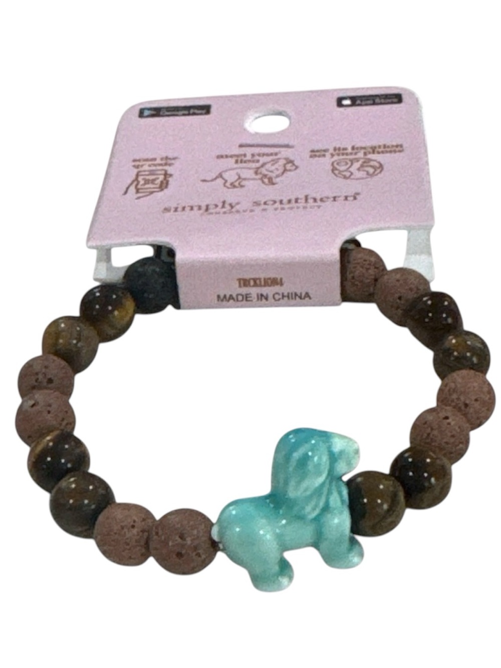 Simply Southern Lion Stone Bracelet Conserve & Protect Collection NWT